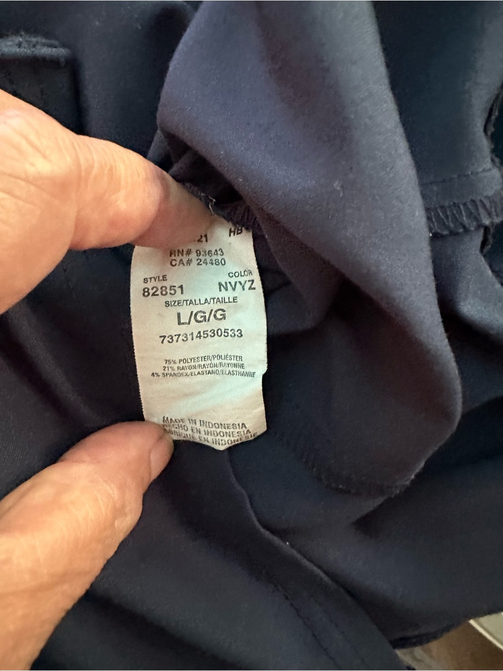 Classic Navy Medical Scrub Set - Top & Pants - Picture 5 of 5